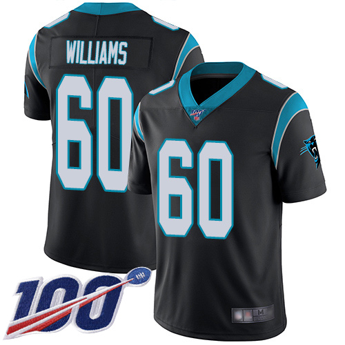 Carolina Panthers Limited Black Men Daryl Williams Home Jersey NFL Football #60 100th Season Vapor Untouchable